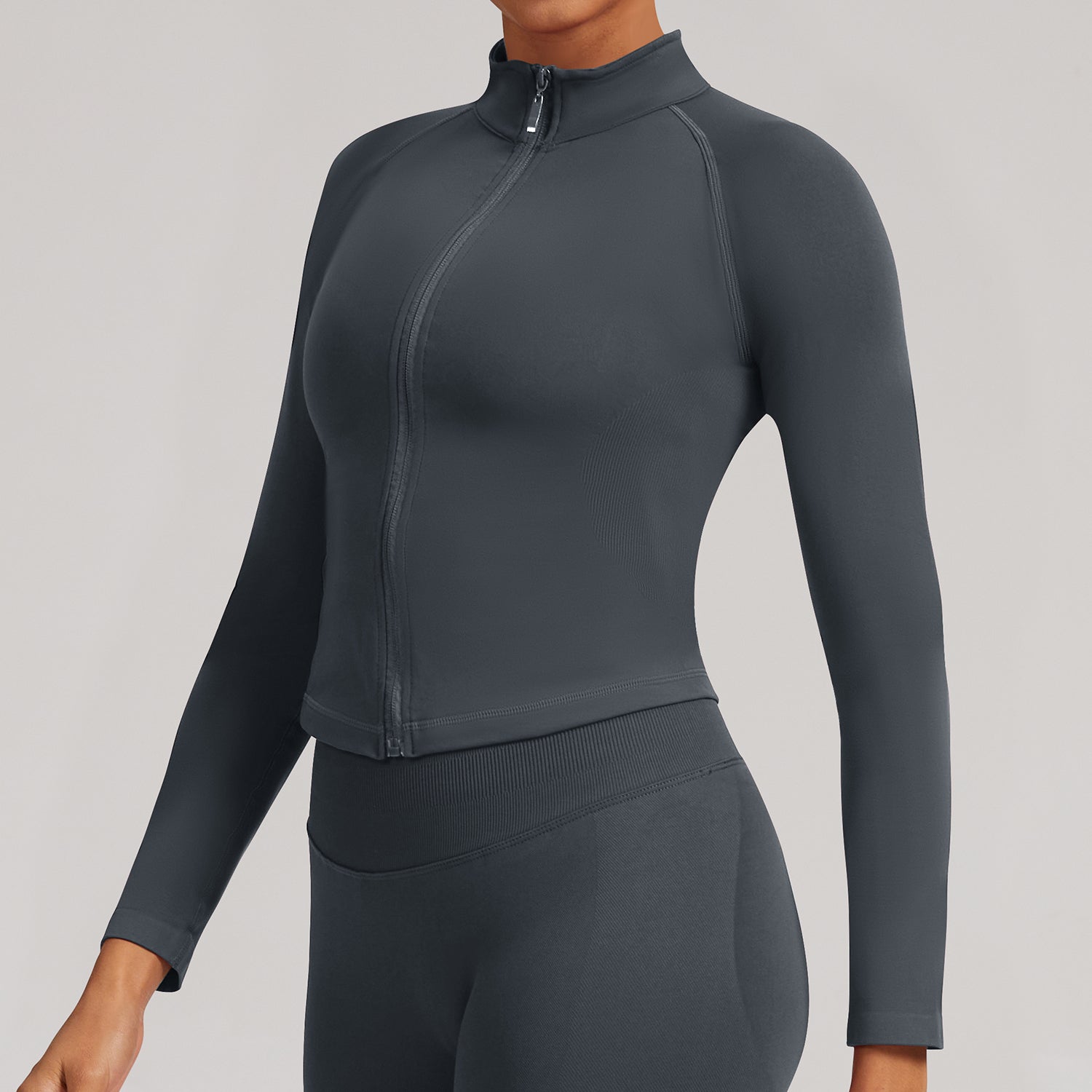 Women’s Zip Up Seamless Fitness Jacket Yoga Training Top