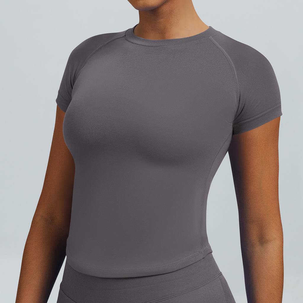 Women’s High Elastic Seamless Active T Shirt Gym Yoga Training