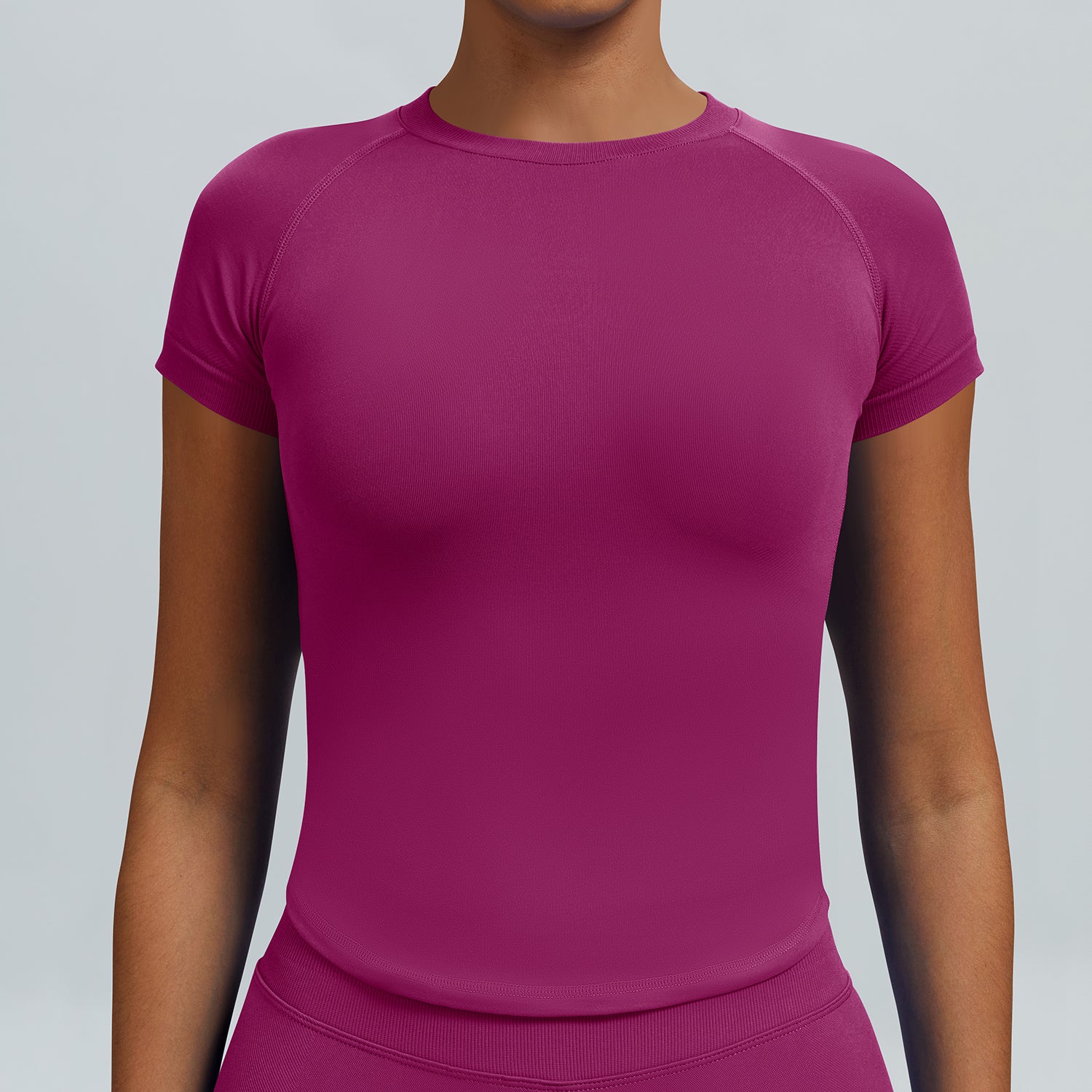 Women’s Seamless Yoga T Shirt Short Sleeve High Elastic Gym Top