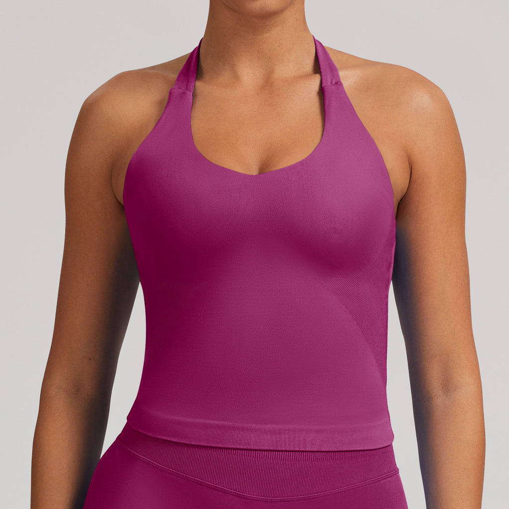 Women’s Padded Seamless Workout Tank Built In Bra Top