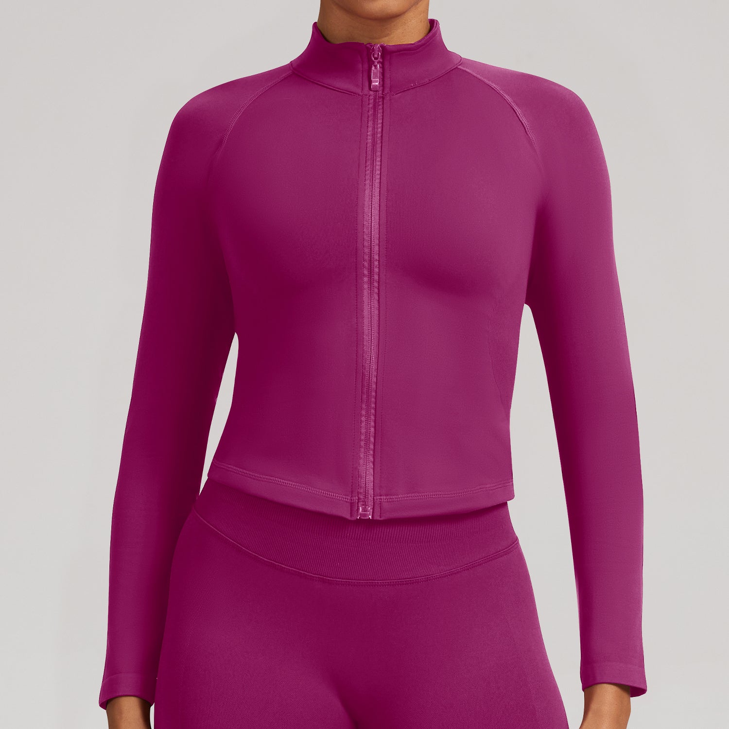 Women’s Seamless Zip Front Yoga Jacket Gym Workout Top