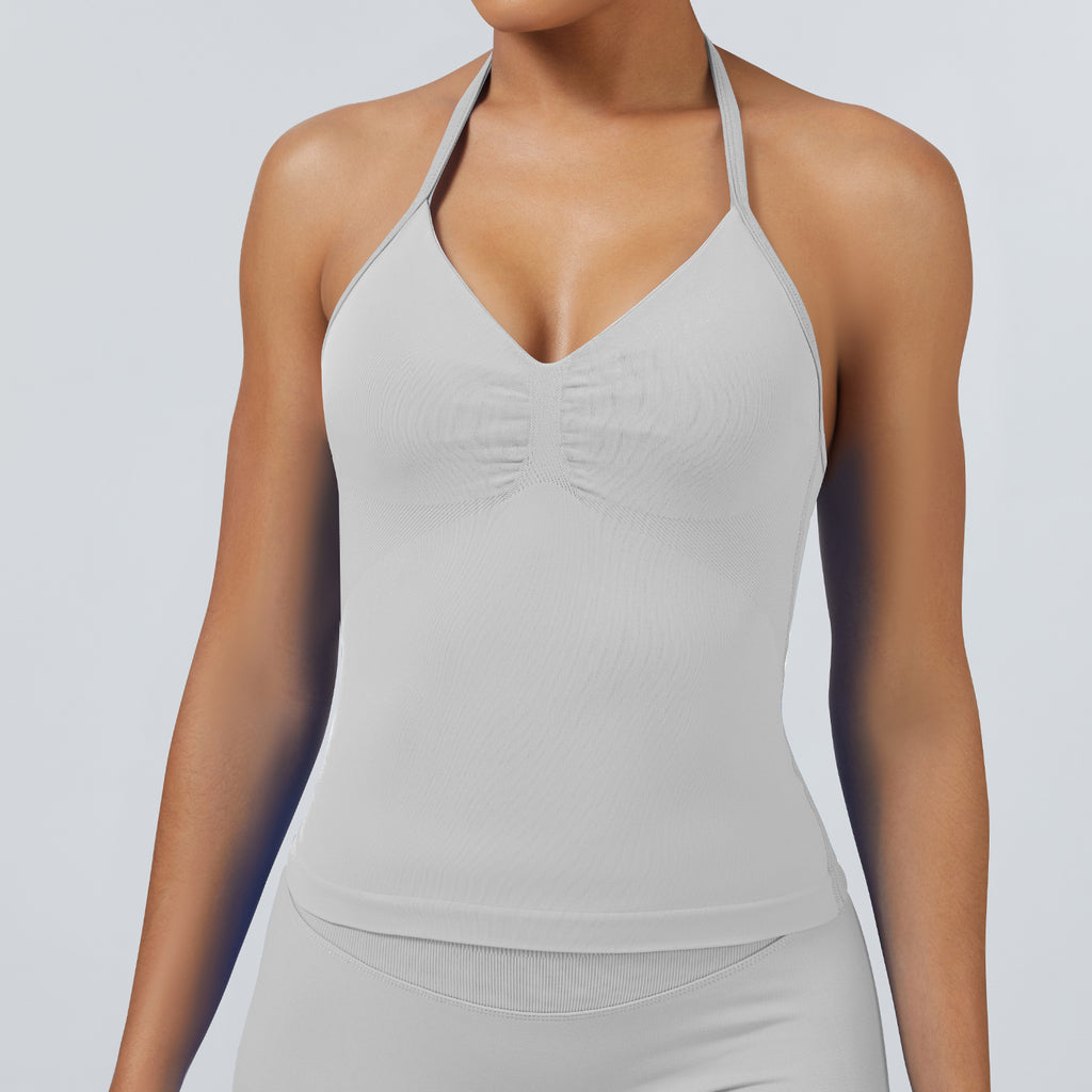 요가 및 헬스에 적합한 무광 나일론 고신축성 스포츠 탱크탑