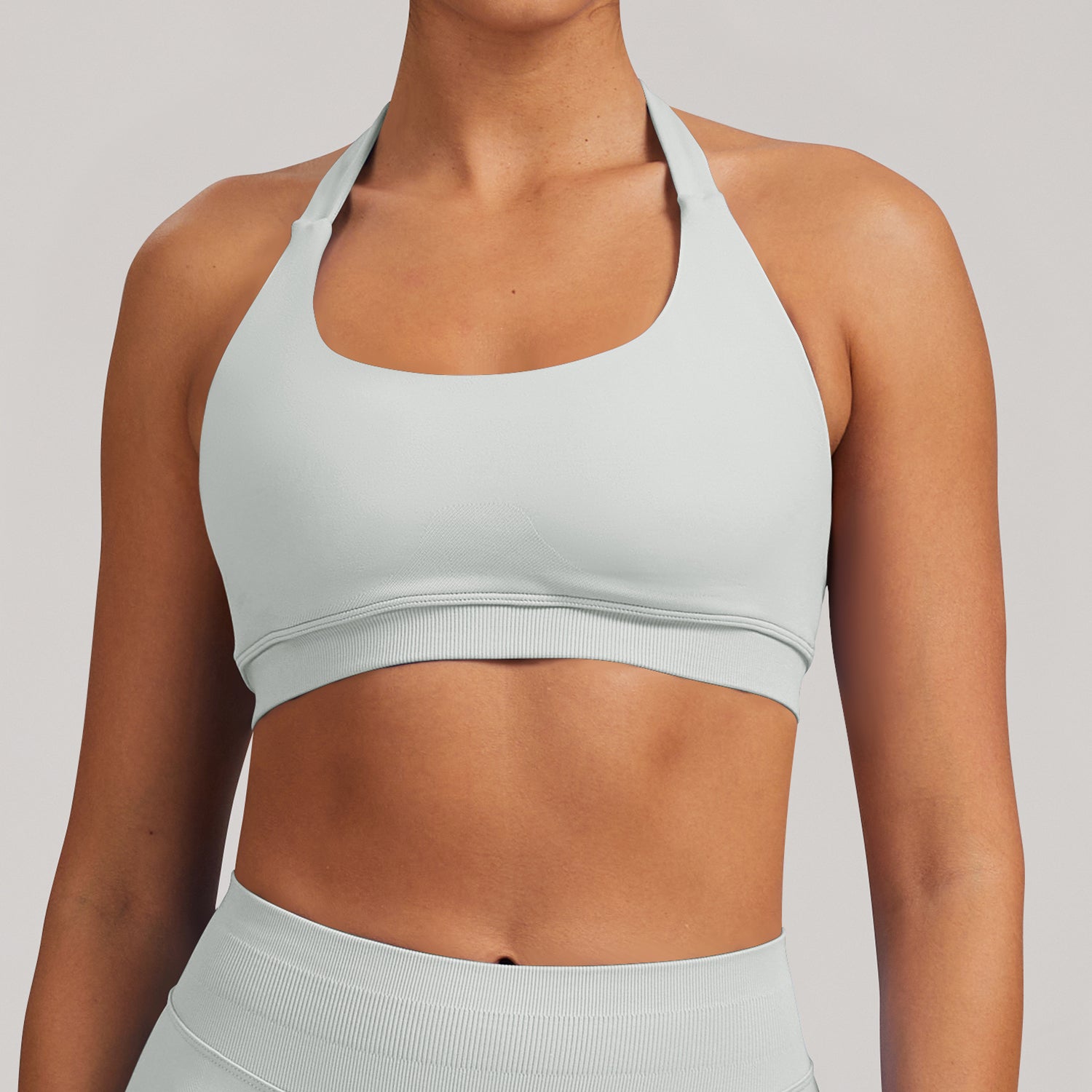 シームレスホルターバックレススポーツブラ ハイストレッチ