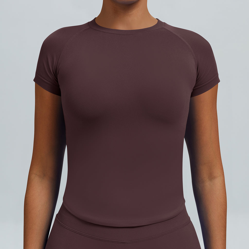 Moisture Wicking Seamless Yoga Top Women Tight Sports T Shirt