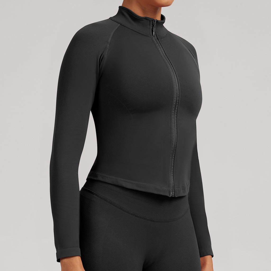 Seamless Long Sleeve Yoga Jacket Women Fitness Activewear