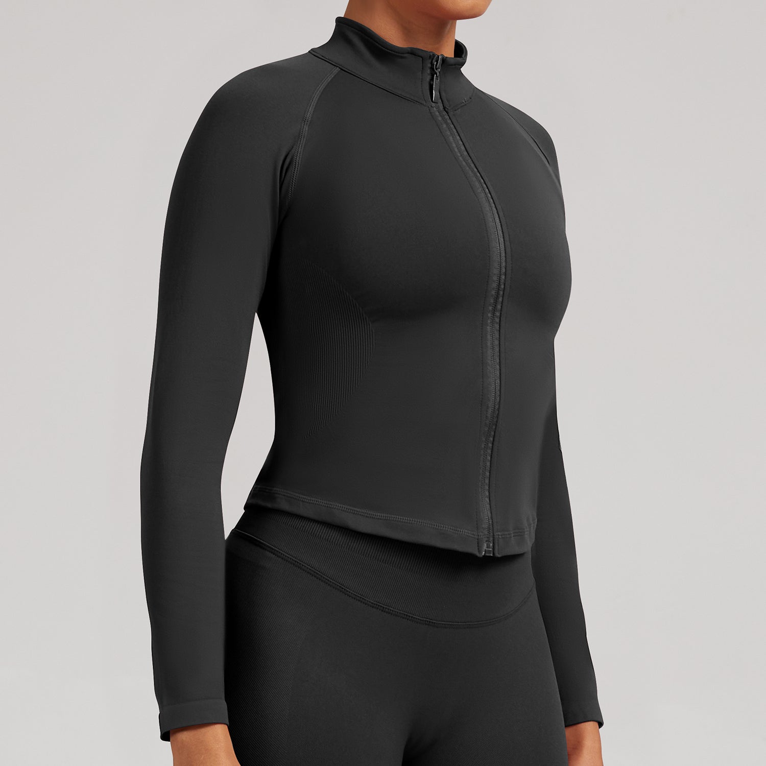 Seamless Long Sleeve Yoga Jacket Women Fitness Activewear