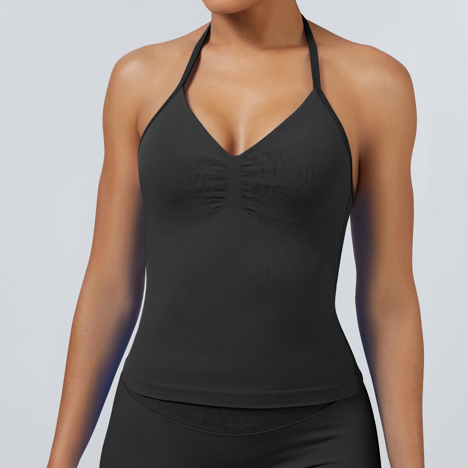Padded Halter Sports Bra Top with Breathable Fabric