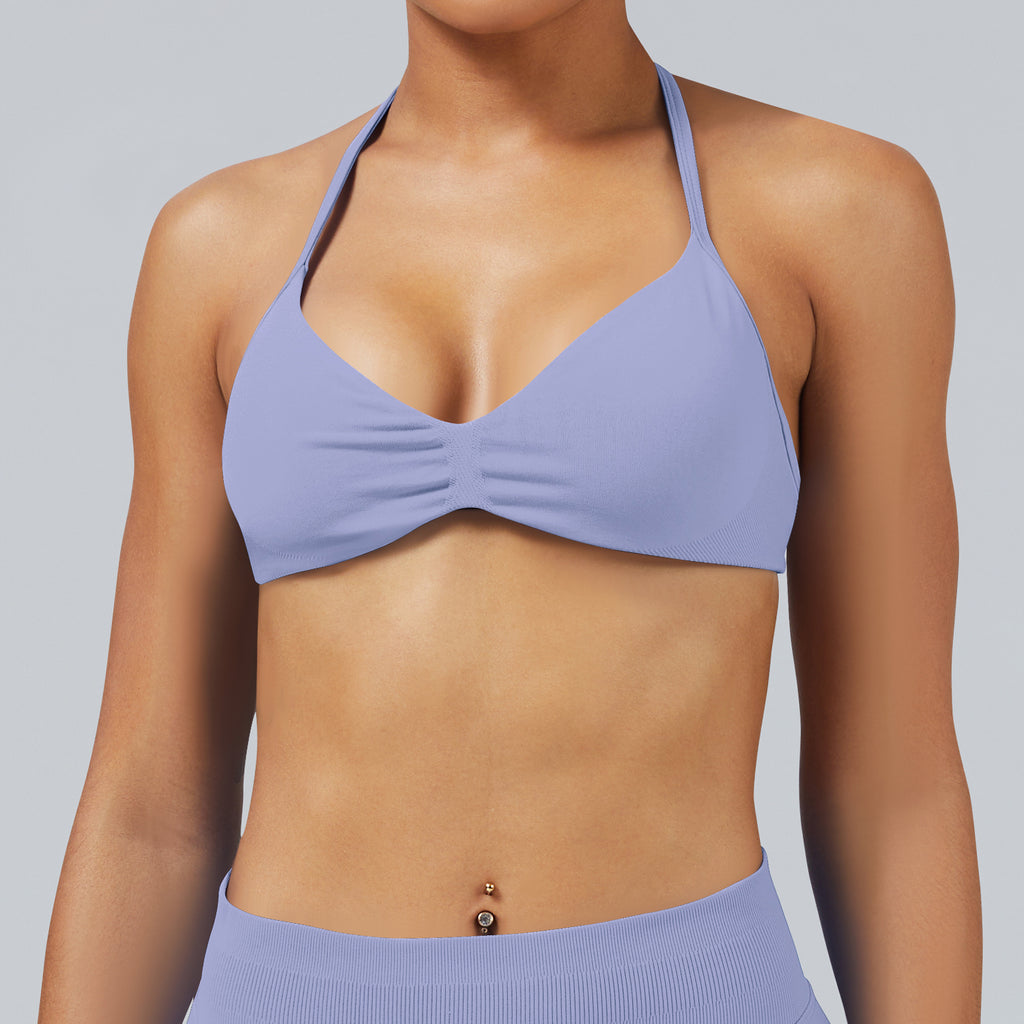 High Stretch Halter Yoga Bra Seamless Fitness Sports Top