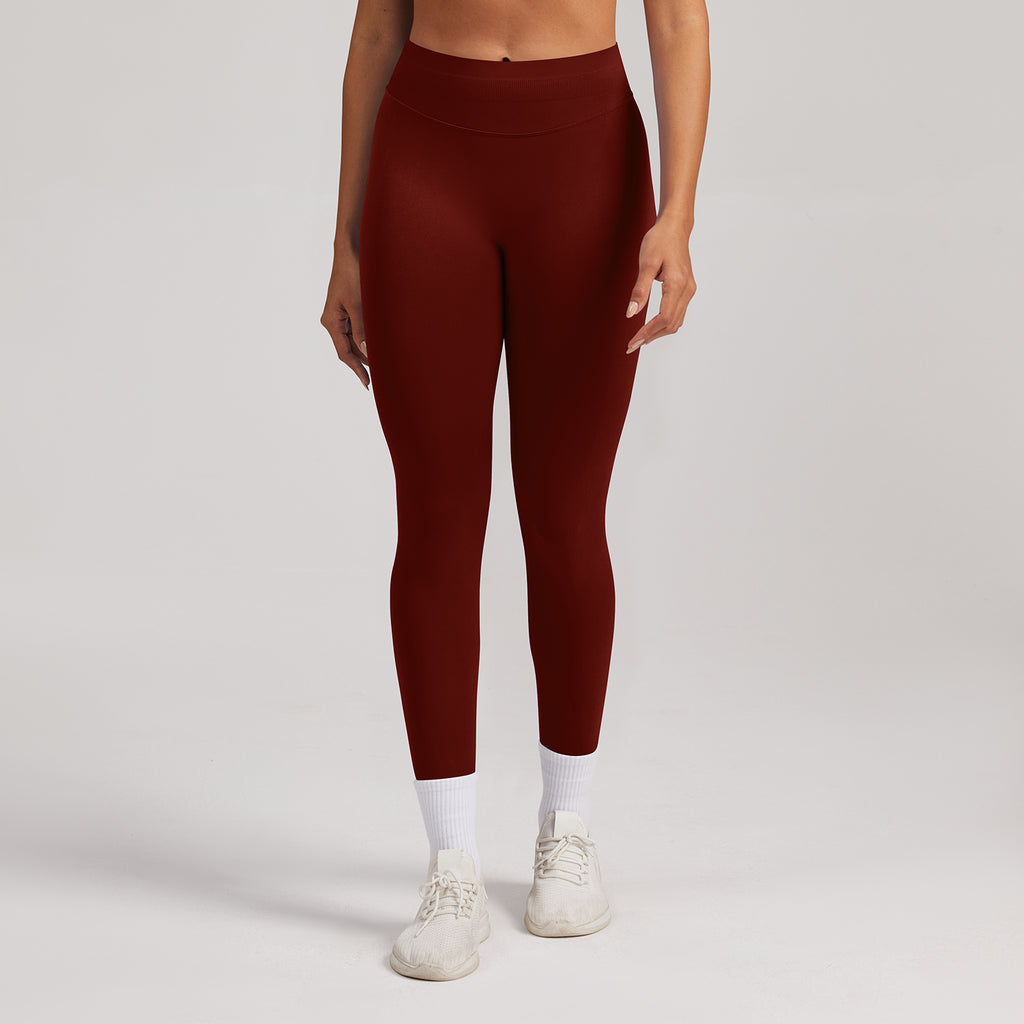 여성용 심리스 골지 피트니스 레깅스