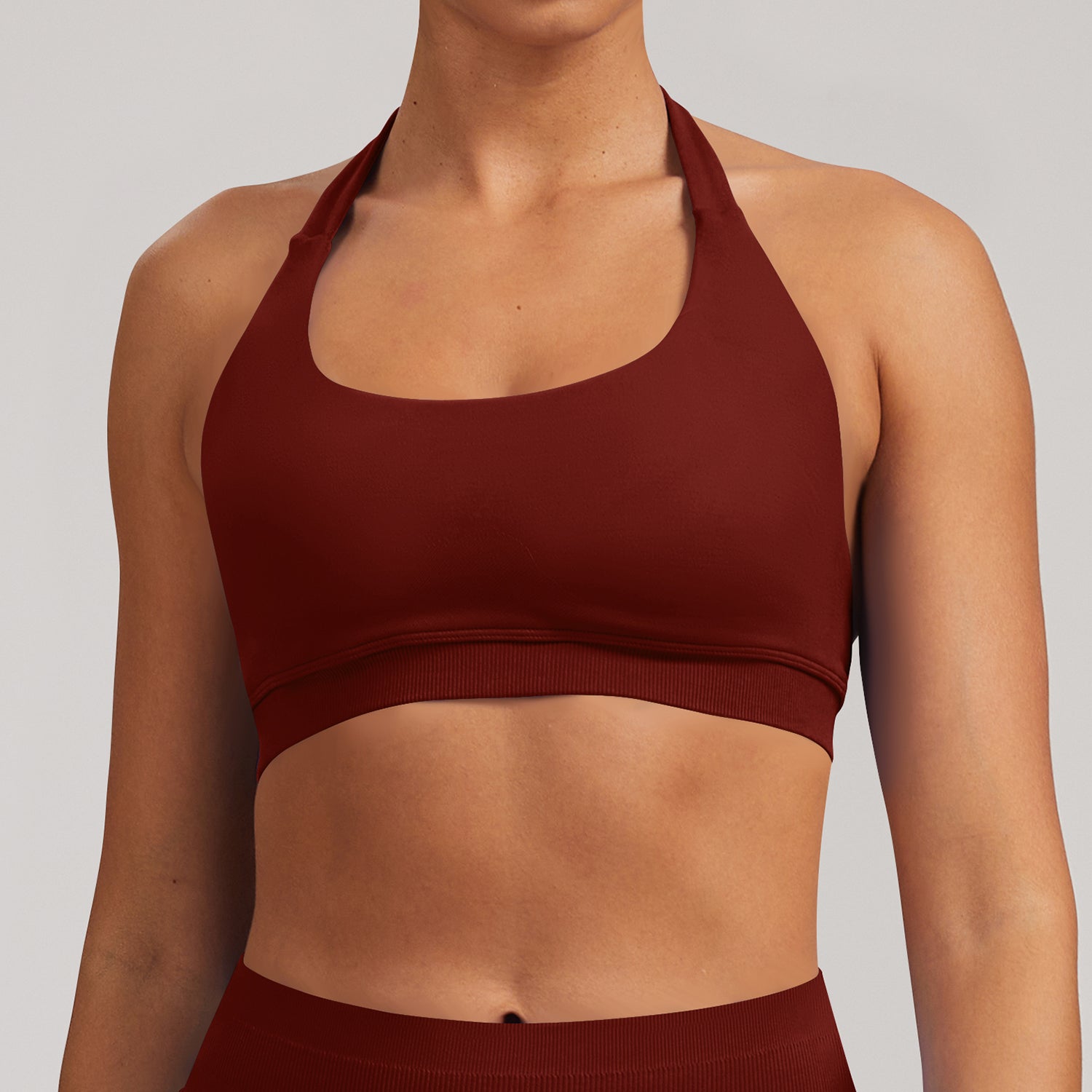 Backless Halter Sports Bra Women Seamless Fitness