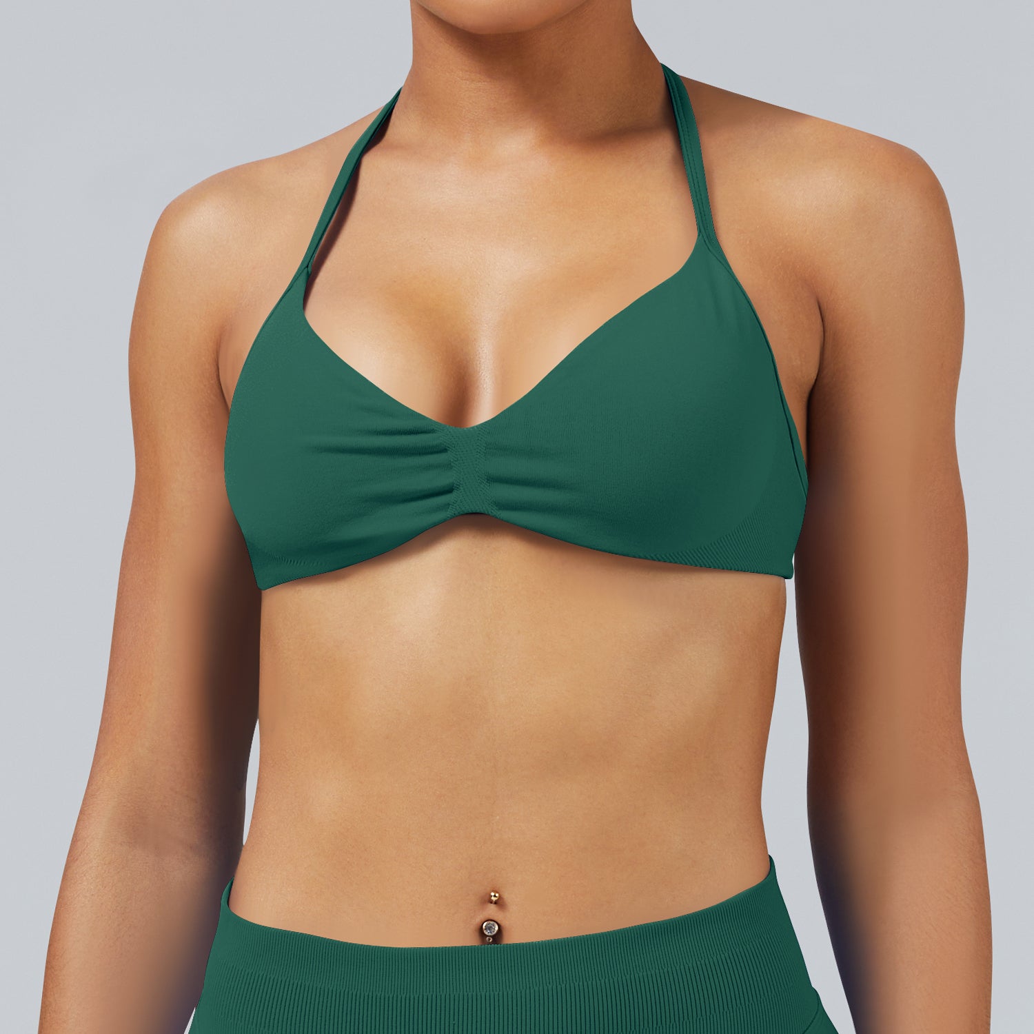 Matte Seamless Halter Sports Bra Comfortable Yoga Wear