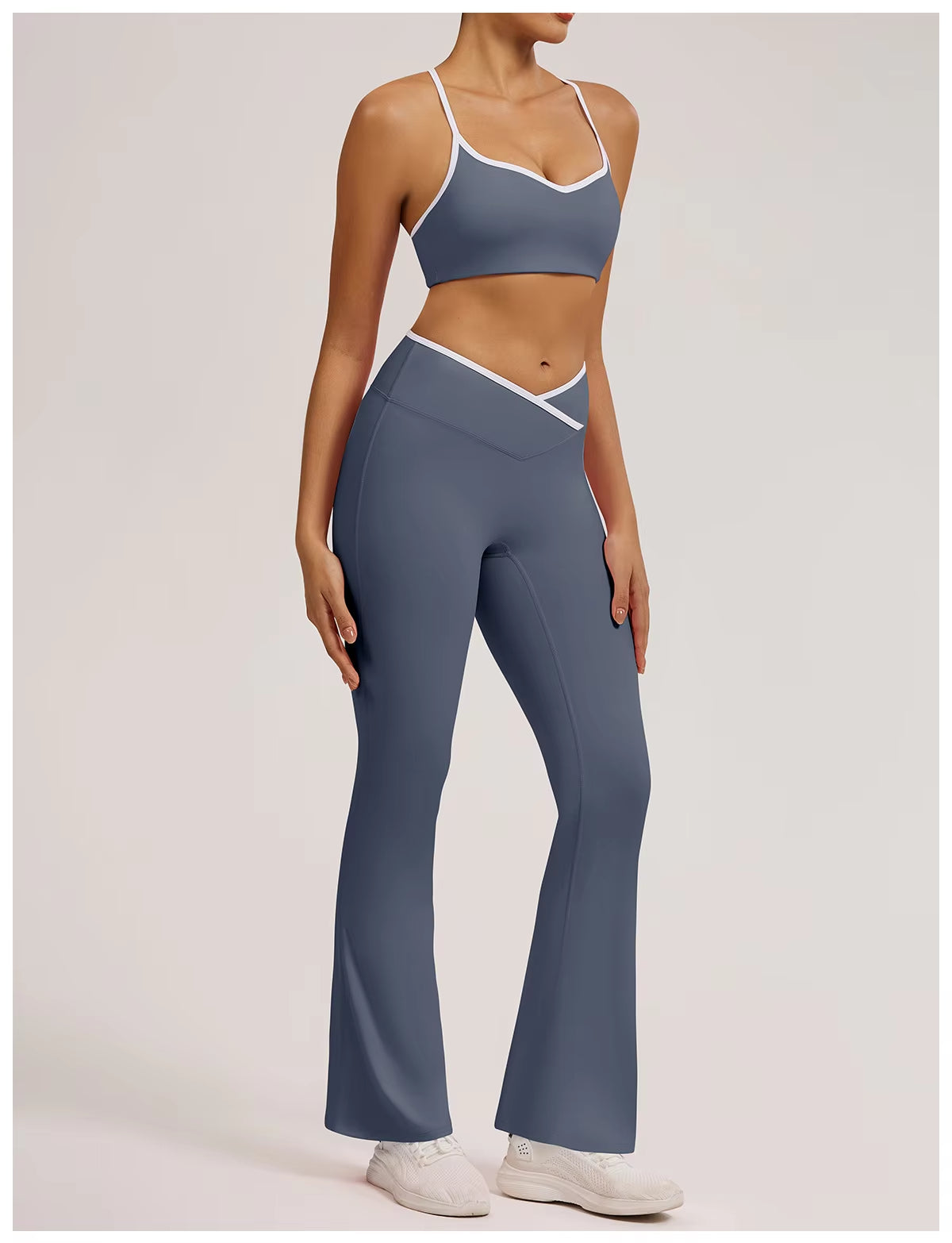 Women’s High Waist Crossover Flare Pants Gym Yoga Leggings - Calastia — Wear Your Comfort. Style. Strength