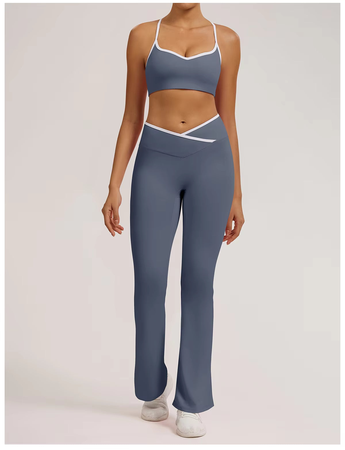 Women’s High Waist Crossover Flare Pants Gym Yoga Leggings - Calastia — Wear Your Comfort. Style. Strength