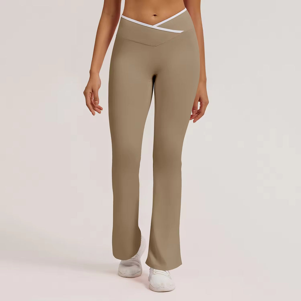 High Waist Flare Yoga Pants Women’s Crossover Workout Leggings - Calastia — Wear Your Comfort. Style. Strength