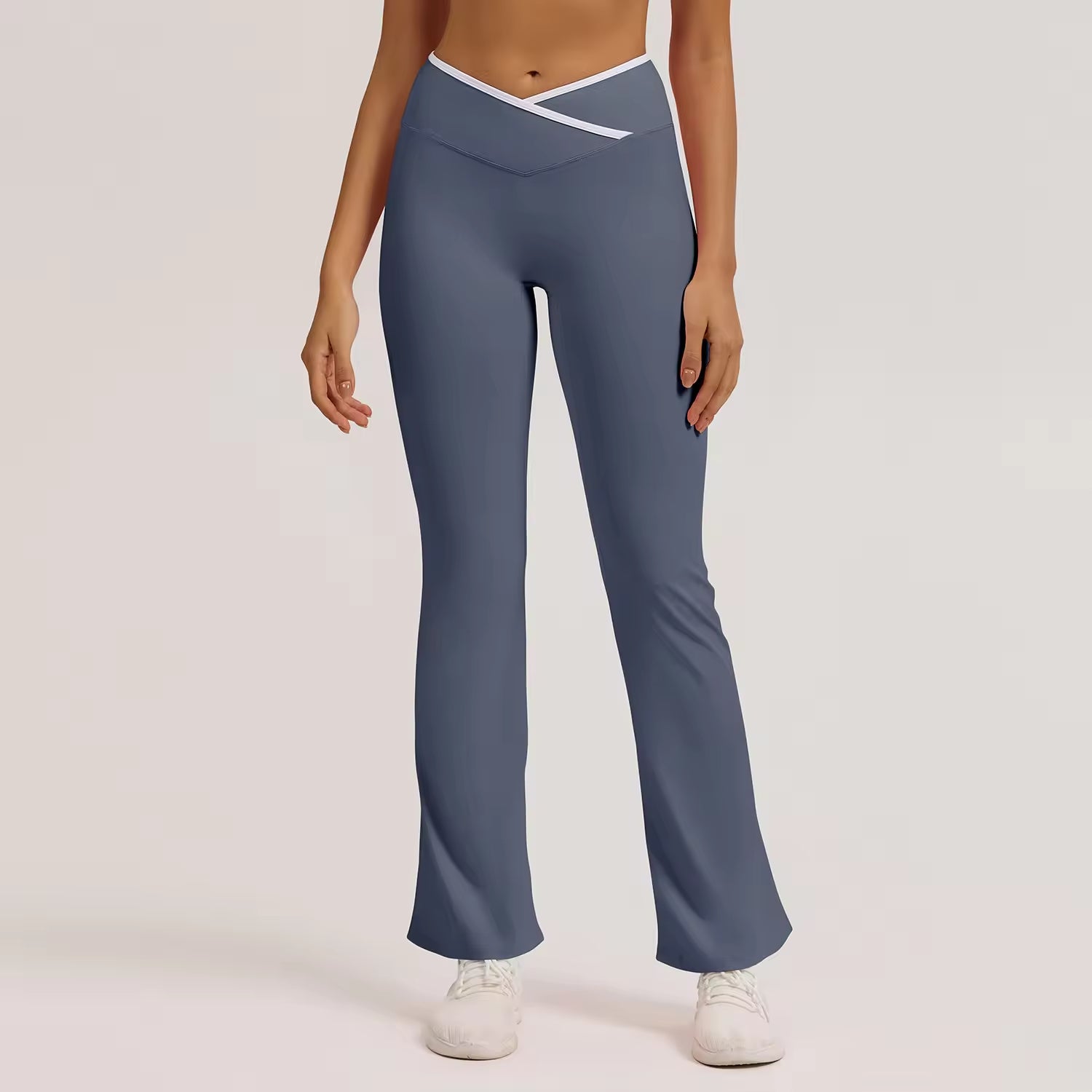 Women’s High Waist Crossover Flare Pants Gym Yoga Leggings - Calastia — Wear Your Comfort. Style. Strength