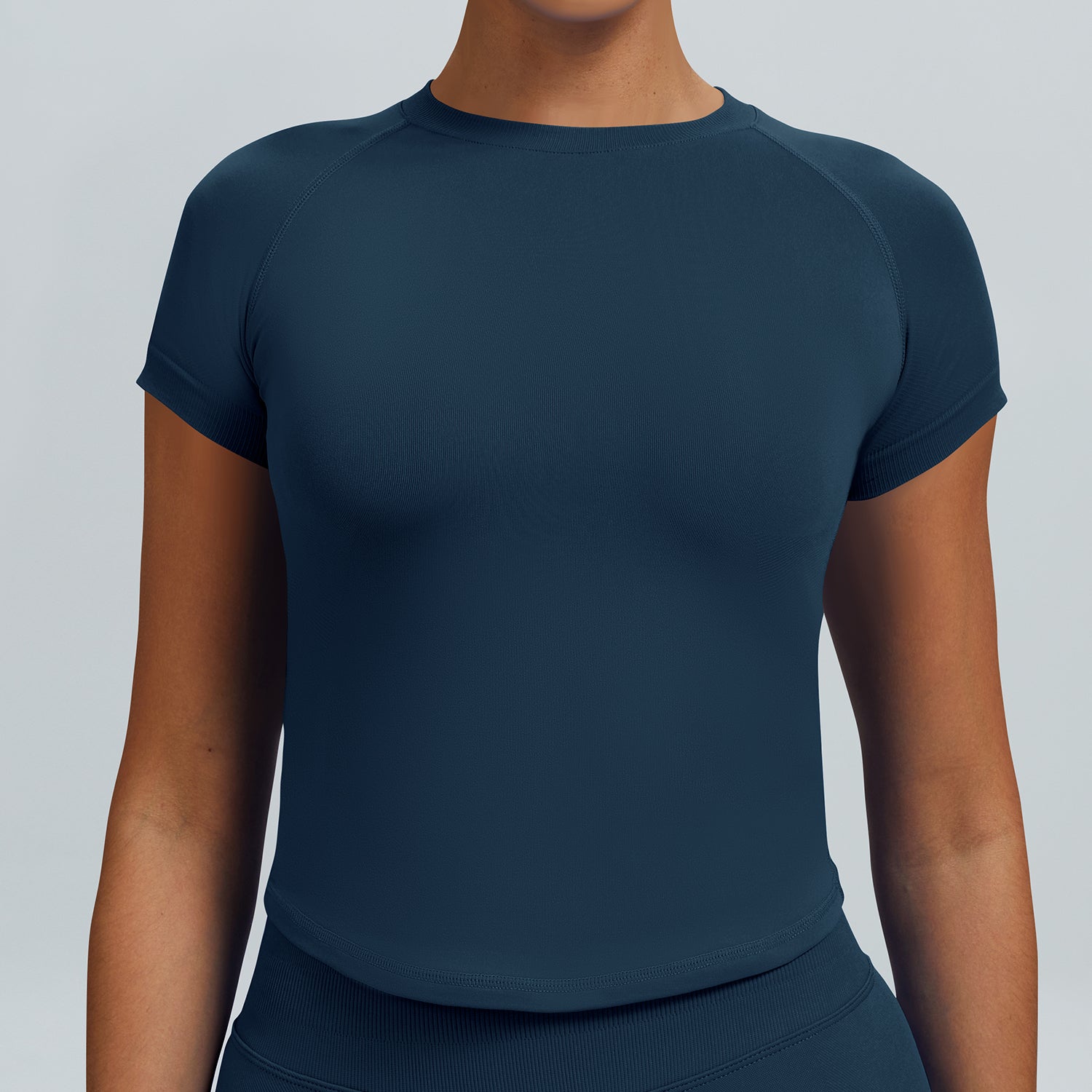 Seamless Short Sleeve Sports T Shirt Women Slim Fit Workout Top