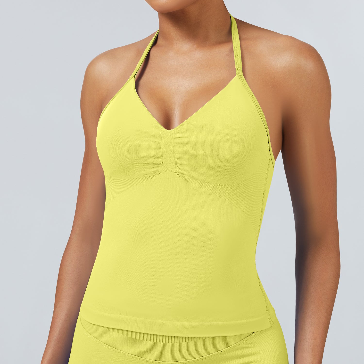 Slim Fit Seamless Halter Back Yoga Tank with Padding