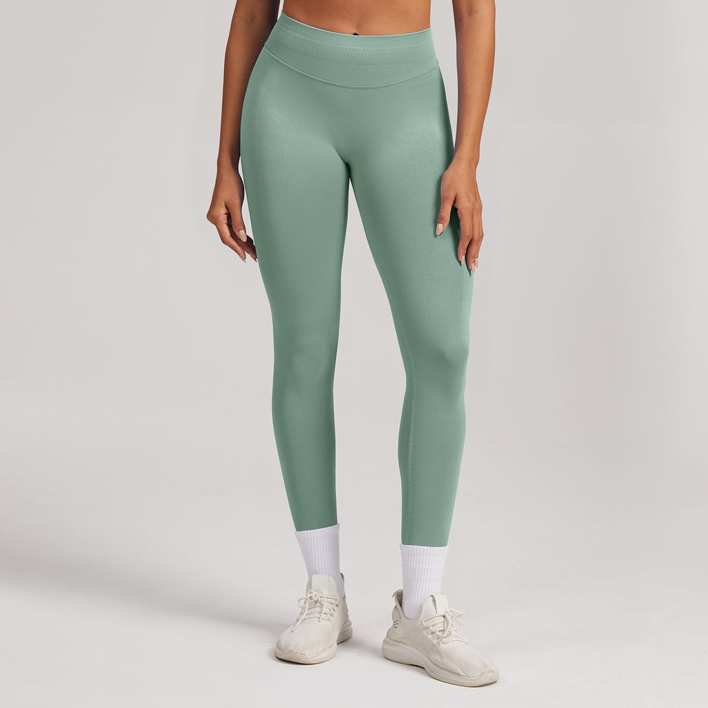 Women Seamless Ribbed Fitness Yoga Leggings