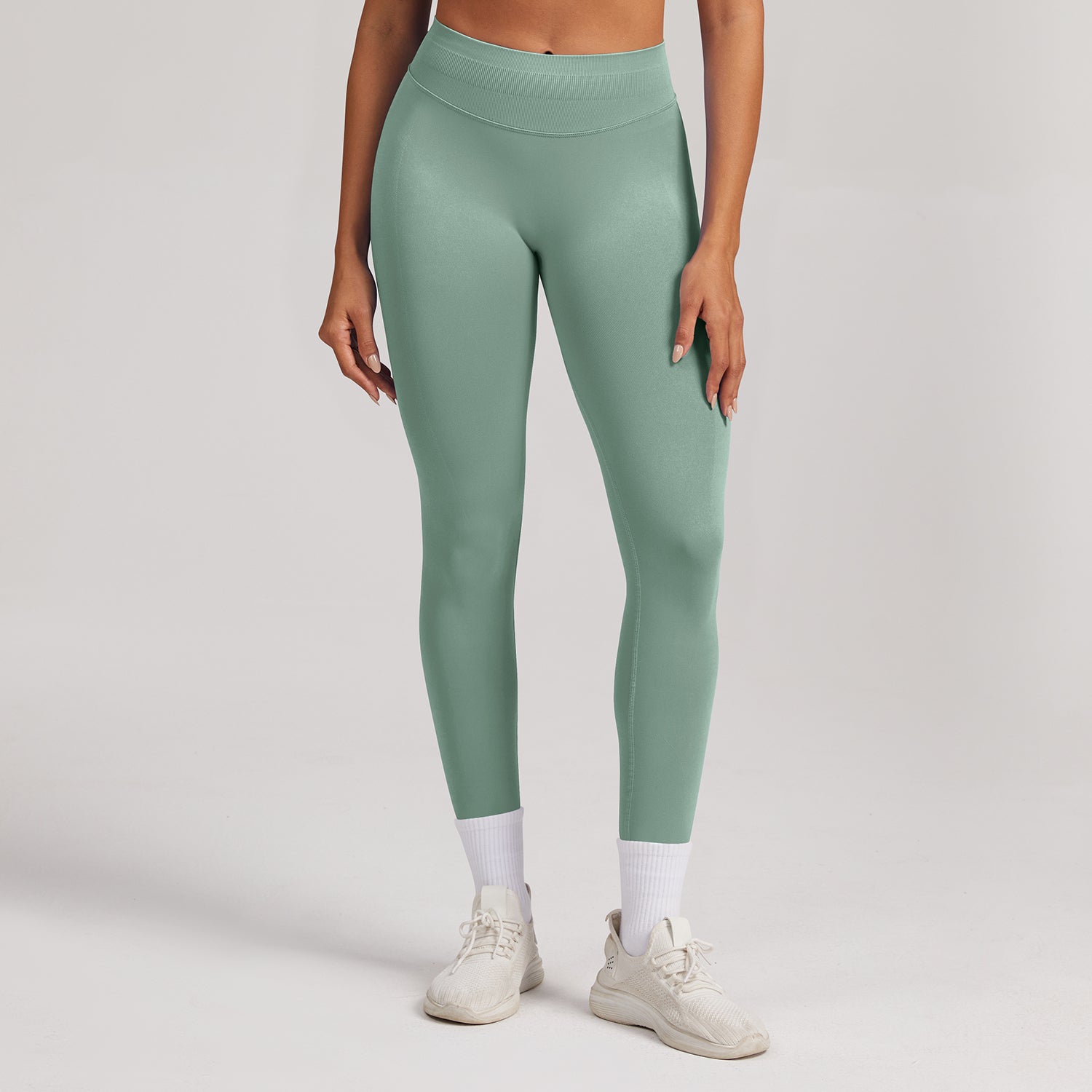 Women Seamless Ribbed Fitness Yoga Leggings