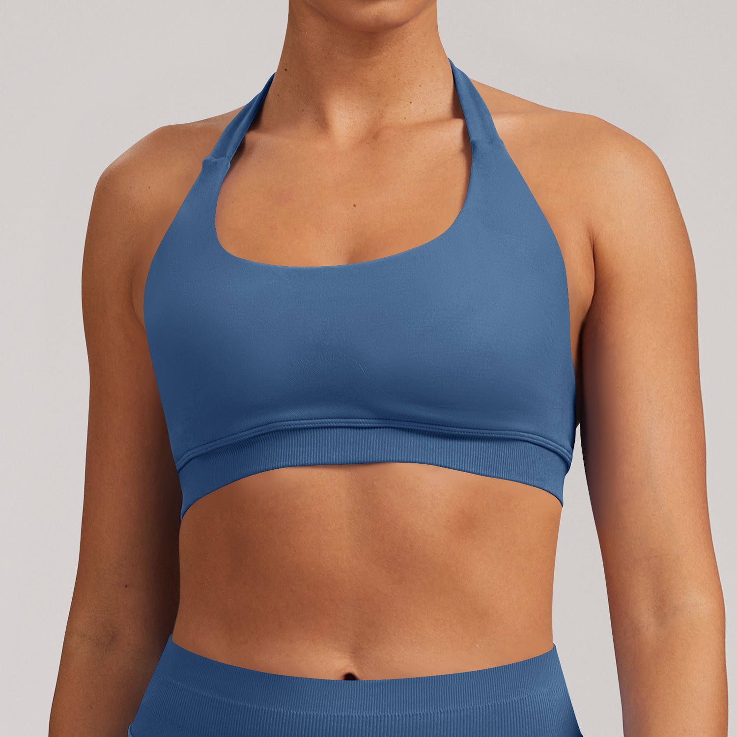 Seamless Halter Sports Bra Women Yoga Gym Fitness