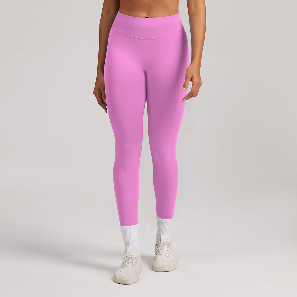 Women Matte Ribbed Seamless Running Yoga Leggings