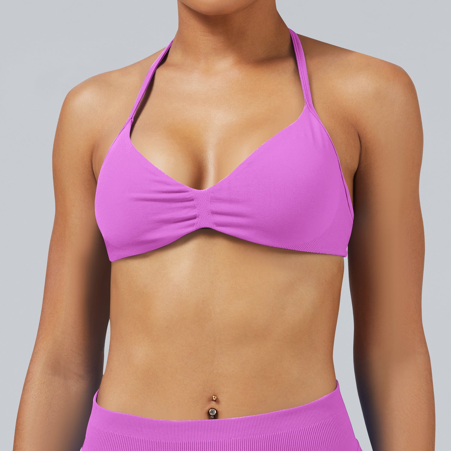 Women’s Seamless Yoga Sports Bra Halter Neck Fitness Top
