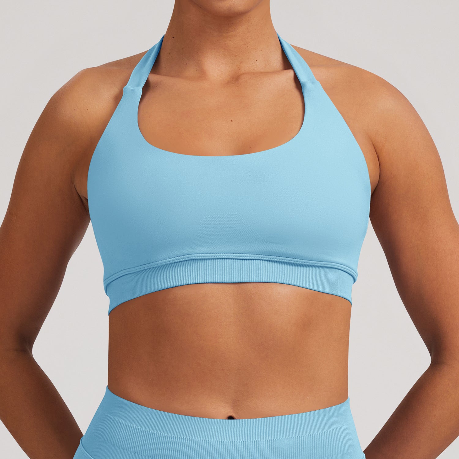 Women’s Seamless Backless Halter Sports Bra Yoga