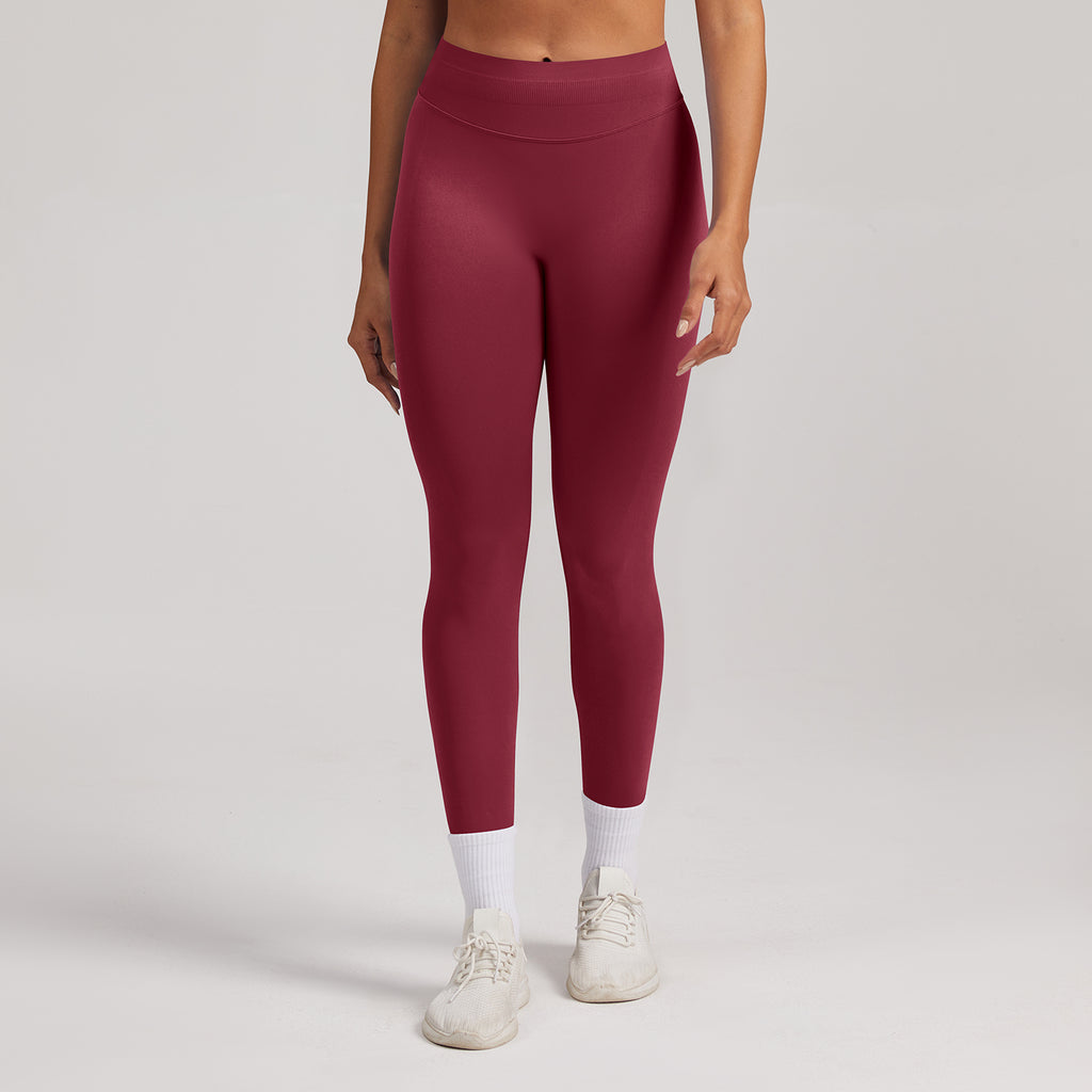 Matte Ribbed Yoga Leggings High Stretch Seamless