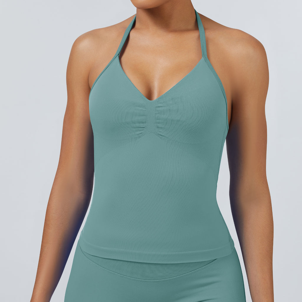Slim Fit Matte Nylon Workout Tank with Lifted Bust