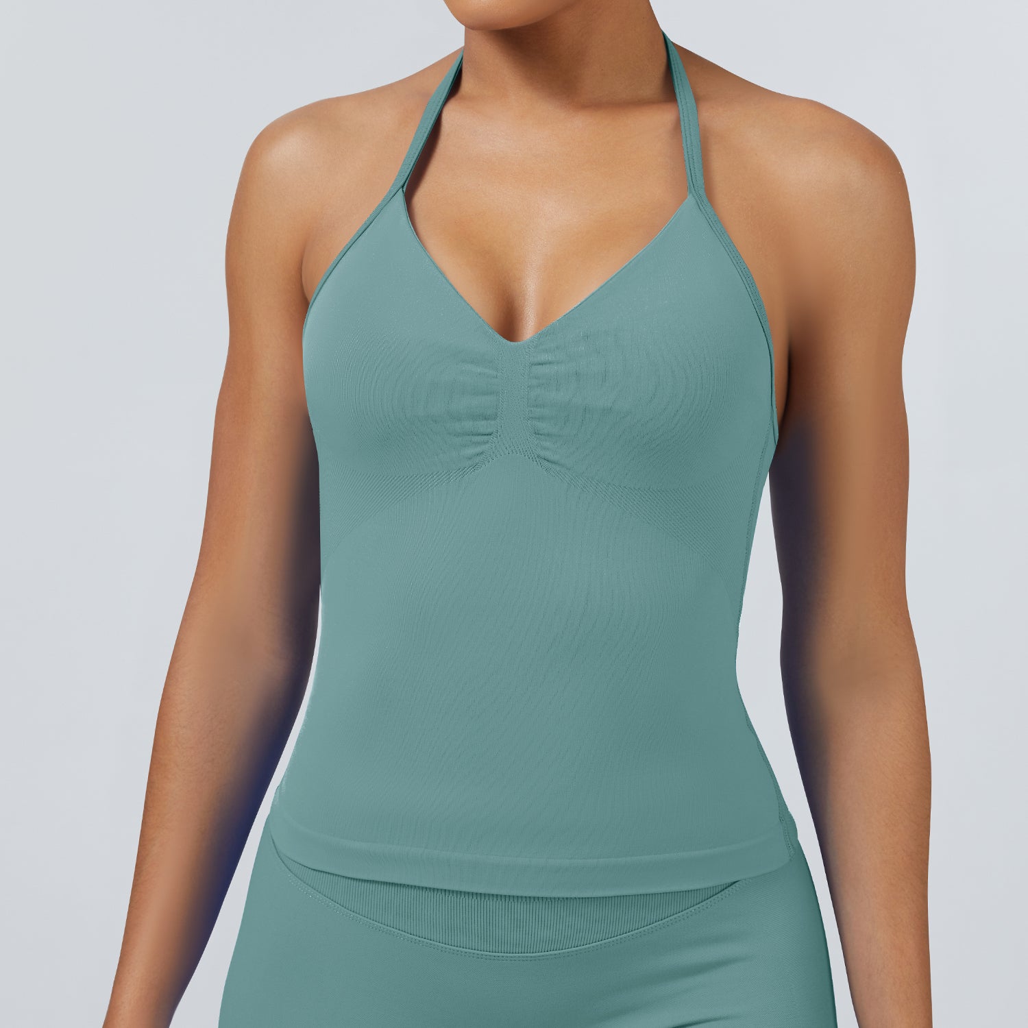 Slim Fit Matte Nylon Workout Tank with Lifted Bust