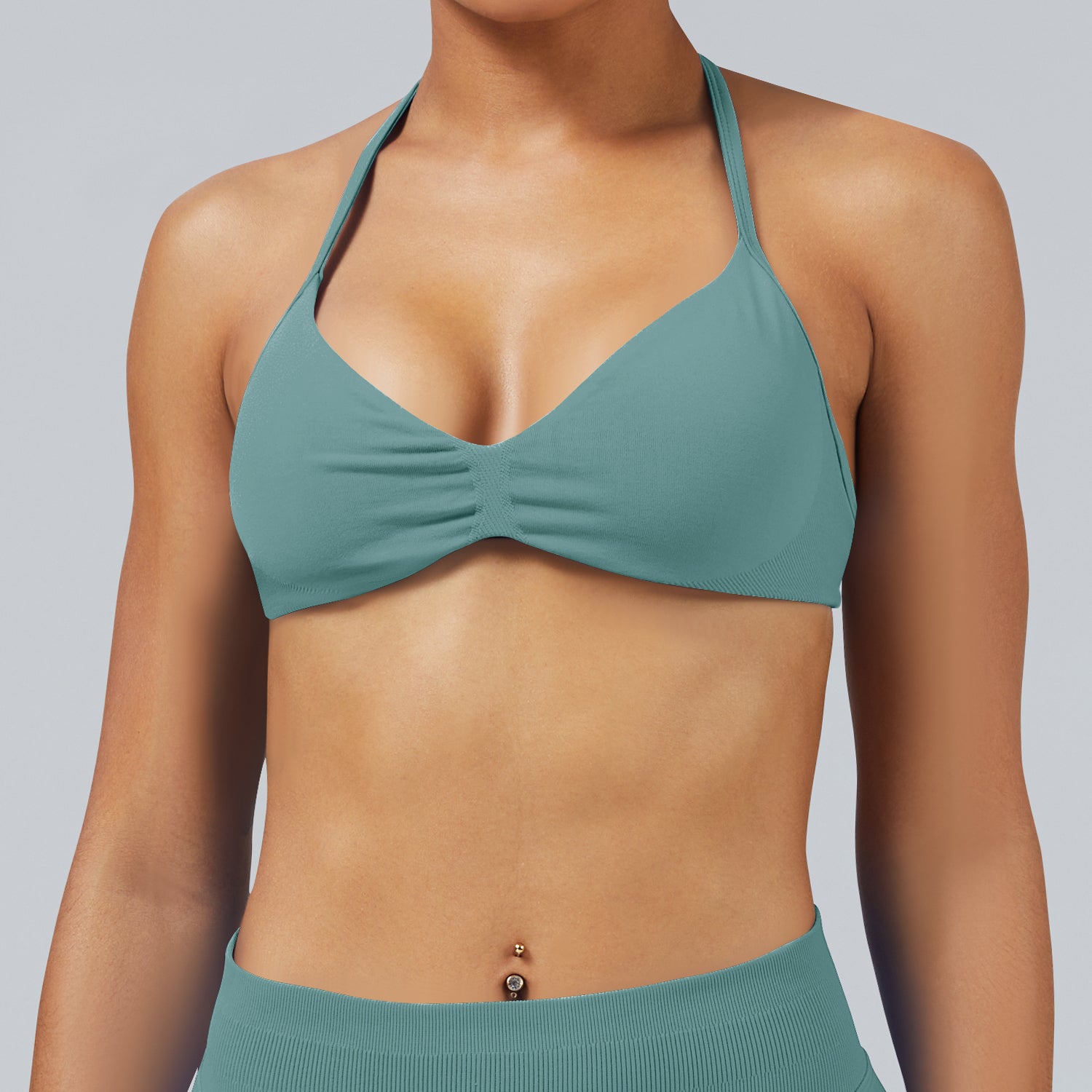 Women’s Matte Seamless Backless Yoga Sports Bra Top