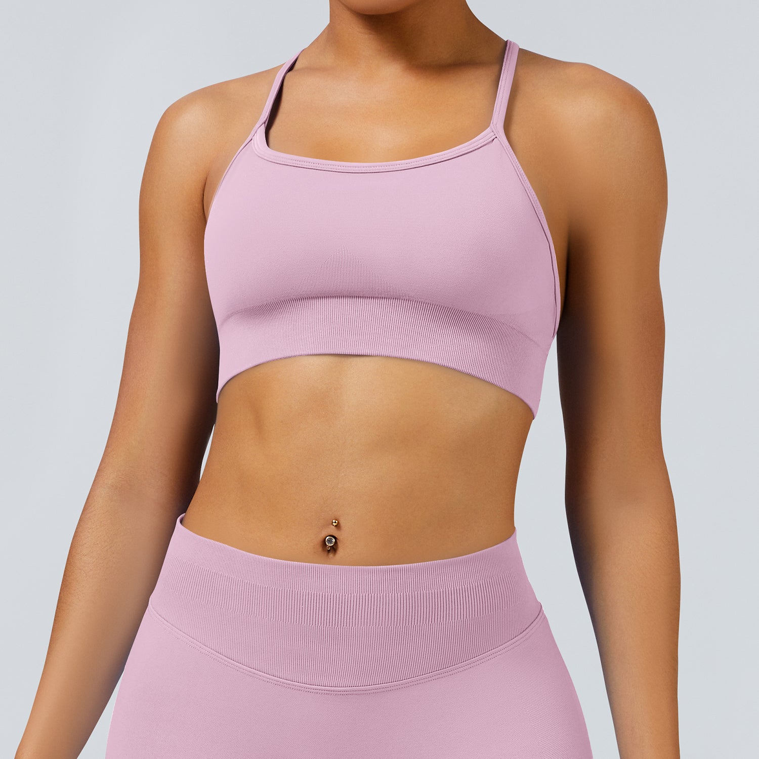 High Impact Cross Back Gym Bra Seamless Fitness Activewear