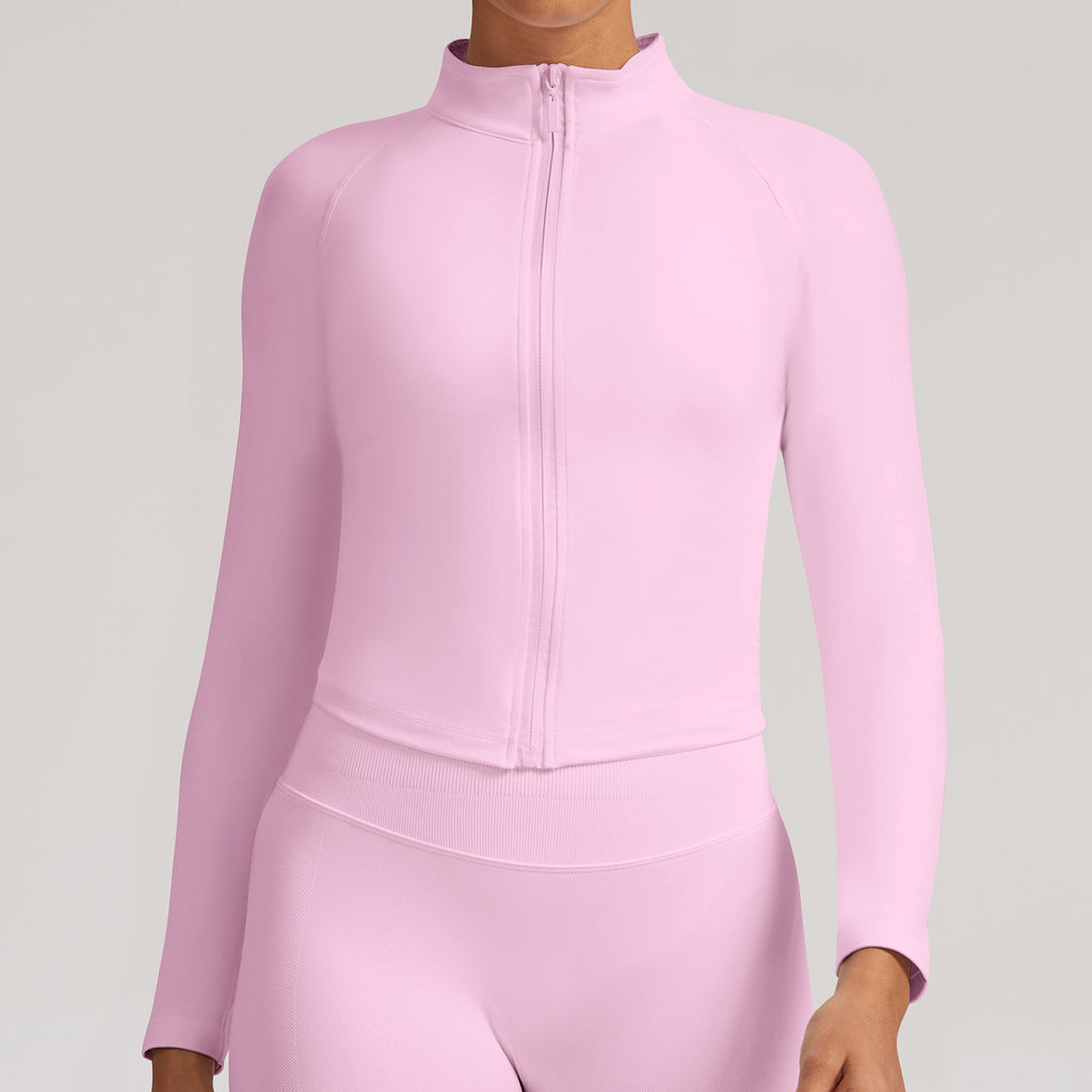 Women’s Seamless Zip Up Workout Jacket Yoga Fitness Top