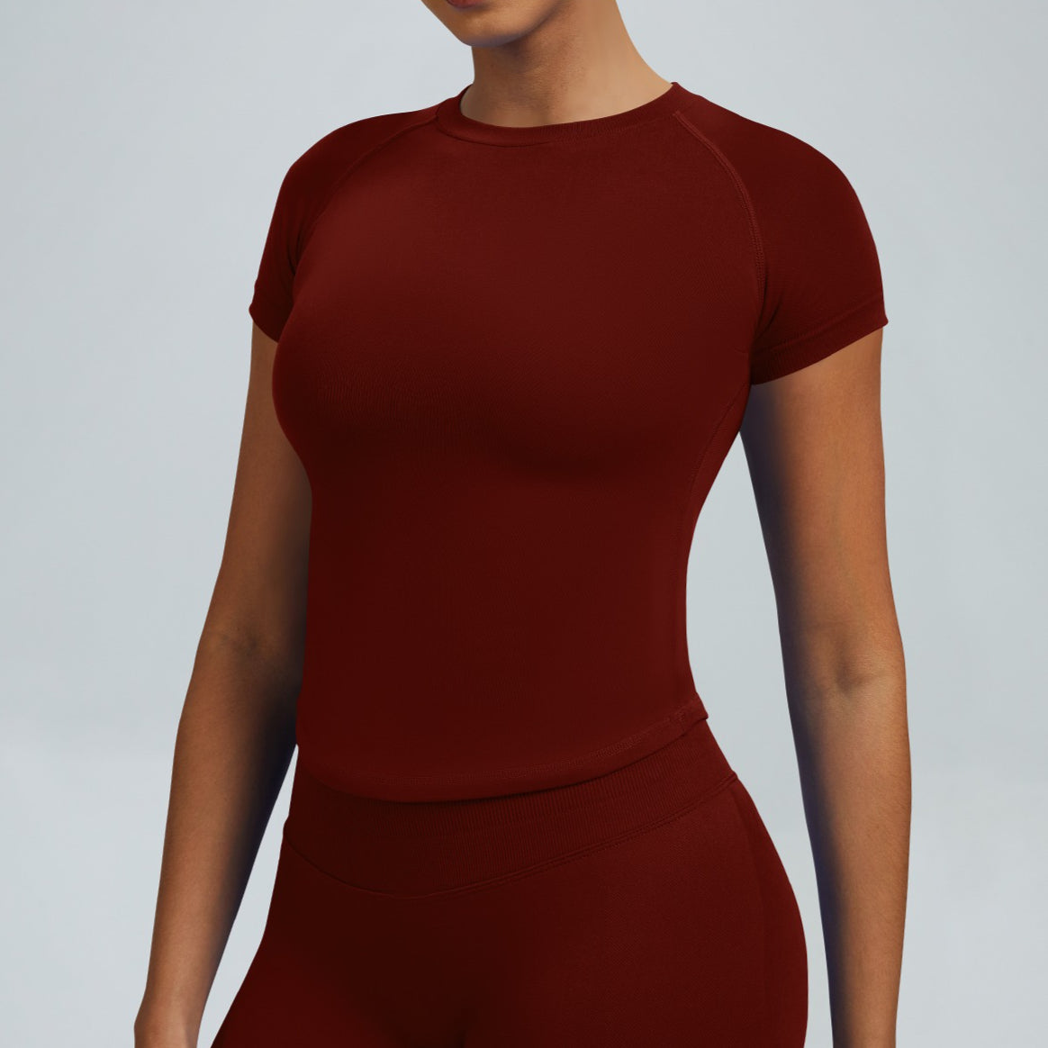 Breathable Seamless Workout Top Women Tight Fit Yoga T Shirt