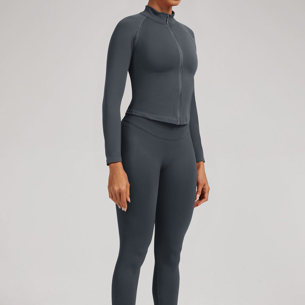 Women’s Zip Up Seamless Fitness Jacket Yoga Training Top