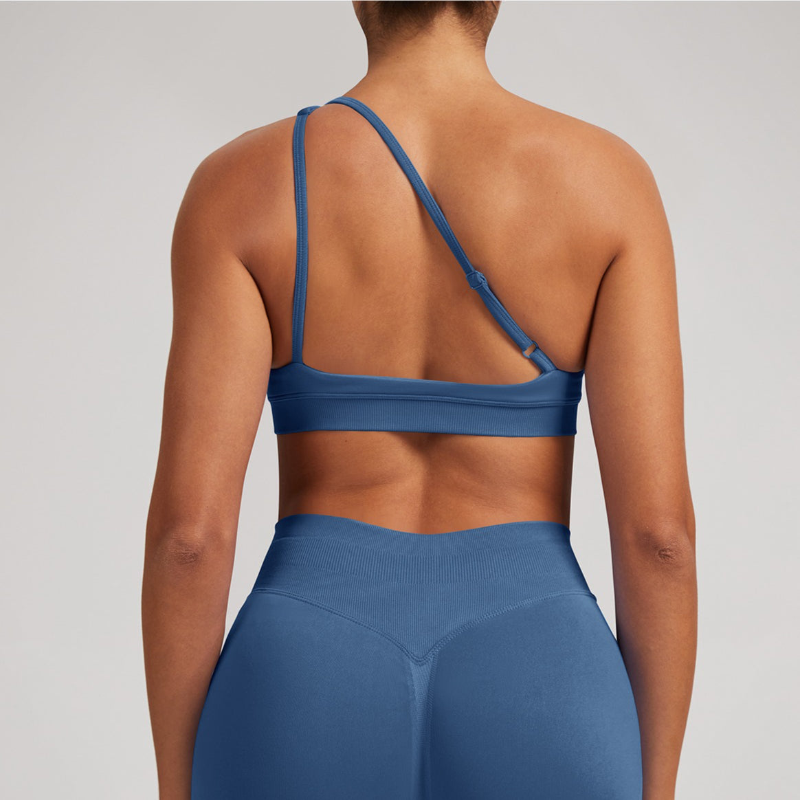 Stylish Backless One Shoulder Sports Bra Seamless Exercise Bra