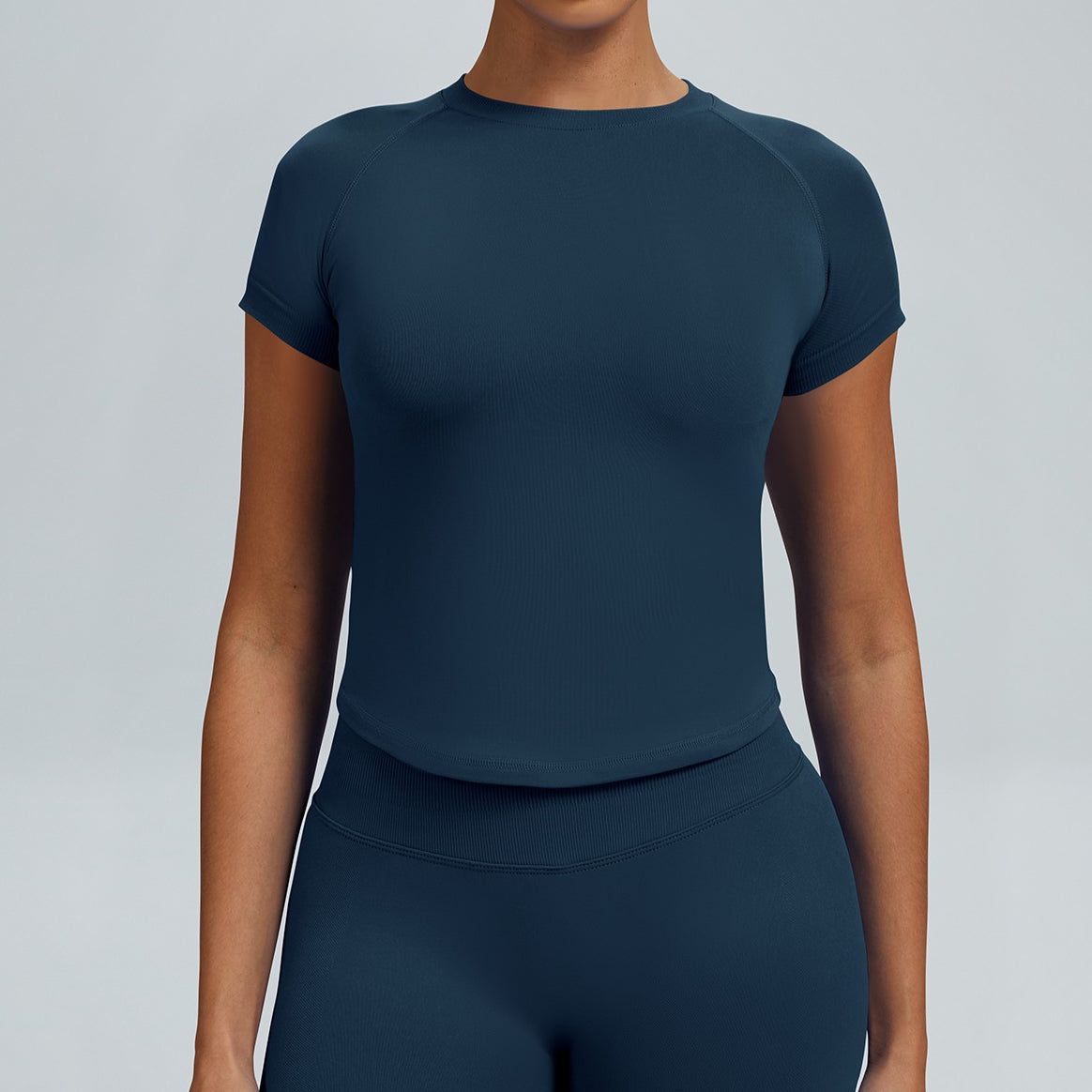 Seamless Short Sleeve Sports T Shirt Women Slim Fit Workout Top