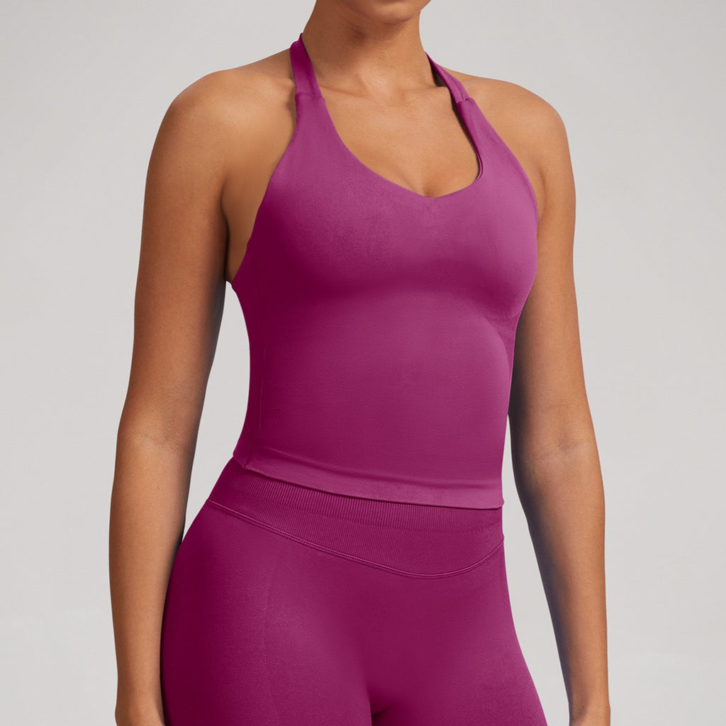 Women’s Padded Seamless Workout Tank Built In Bra Top