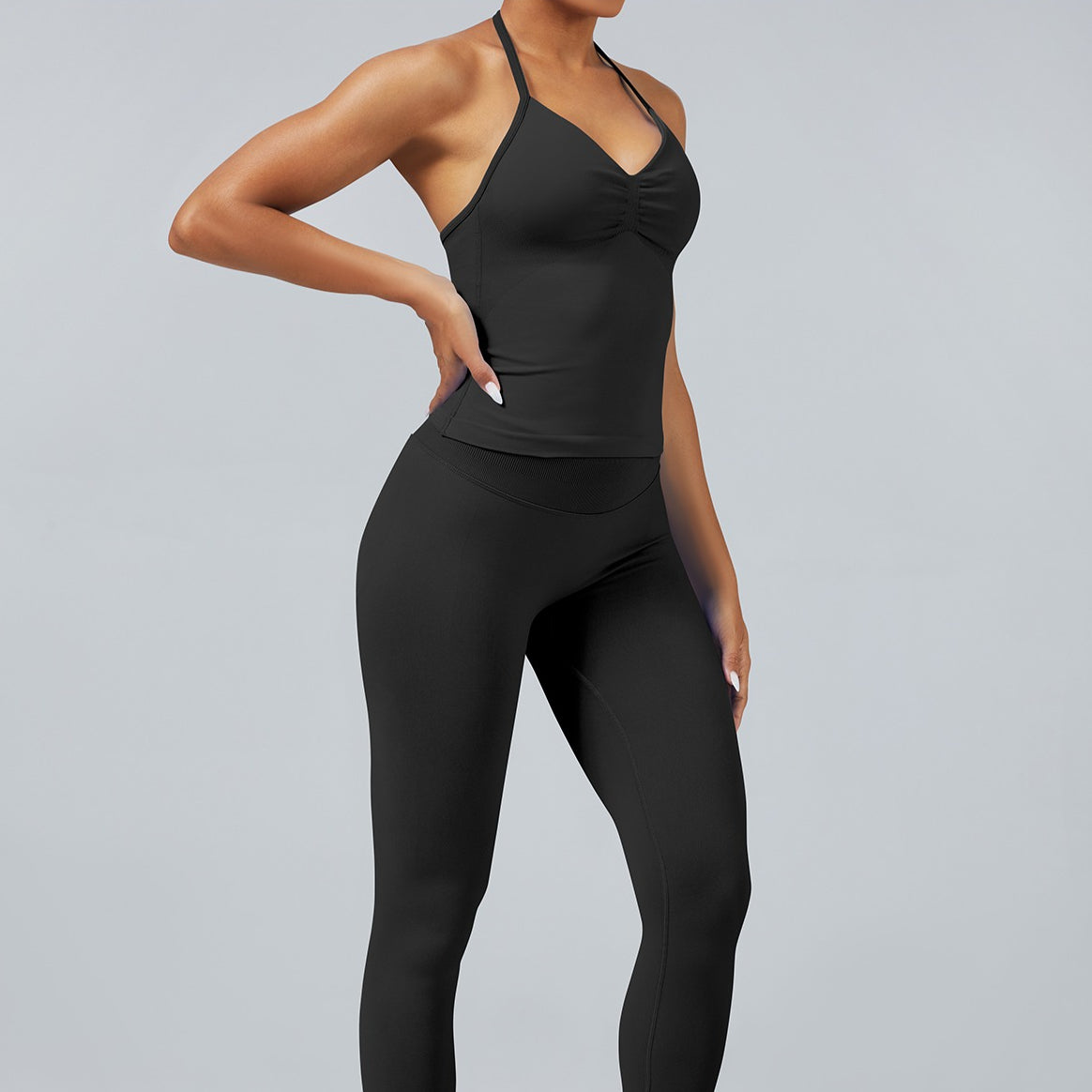 Padded Halter Sports Bra Top with Breathable Fabric