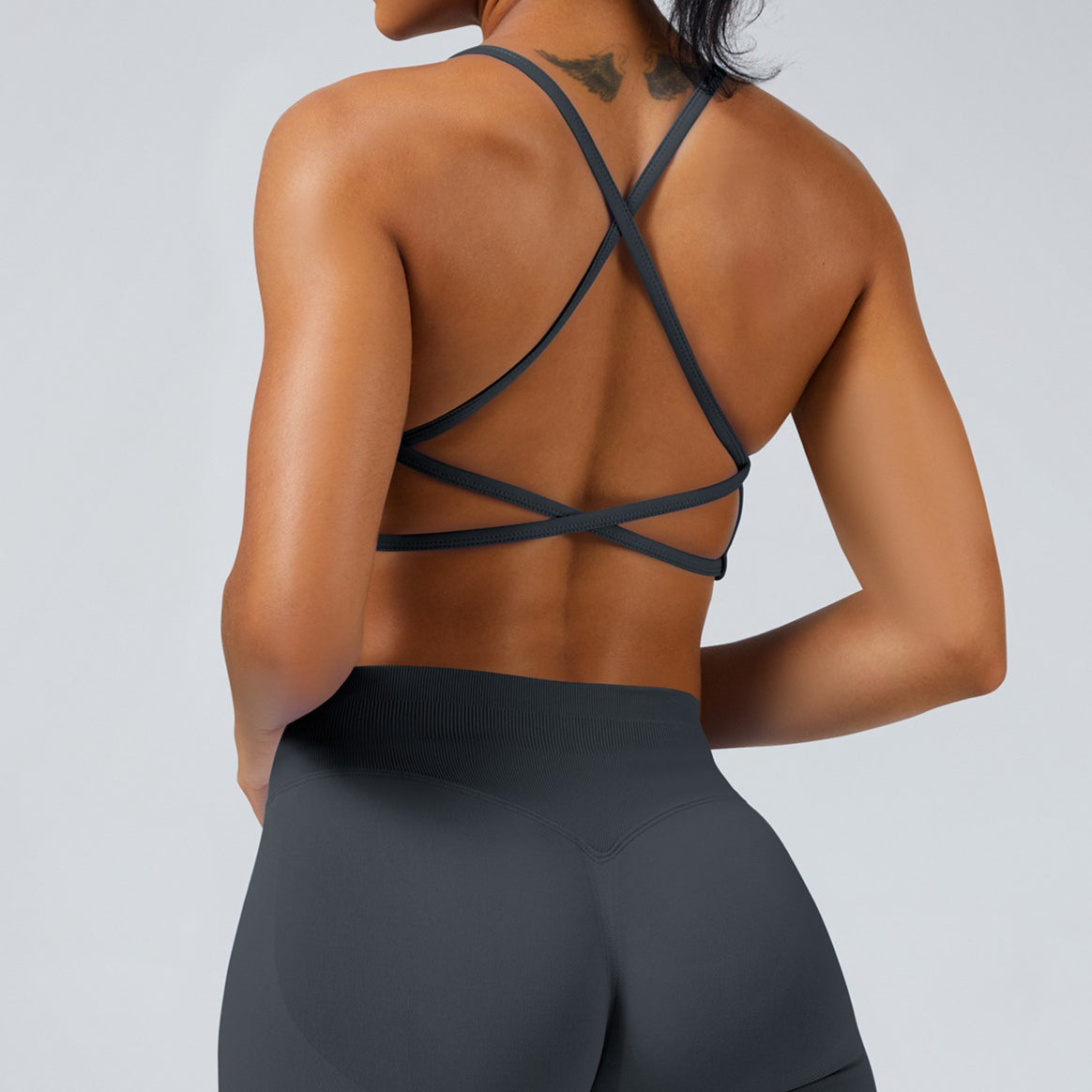 Seamless Cross Back Gym Bra for Women High Impact Fitness