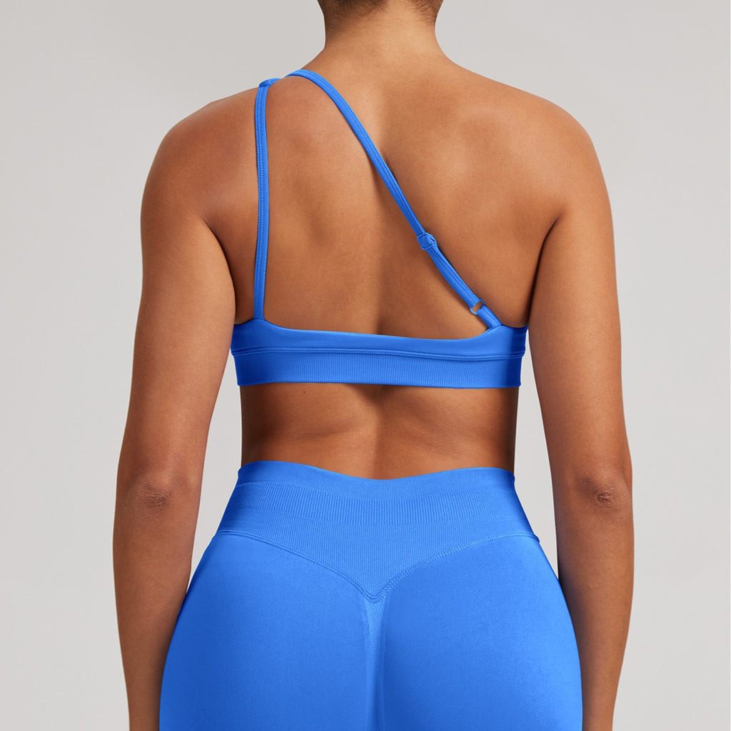 Shockproof Yoga Sports Bra One Shoulder Backless Fitness Top