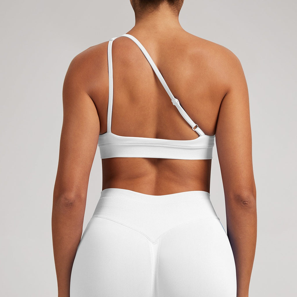 High Elastic One Shoulder Backless Sports Bra Seamless Yoga Bra
