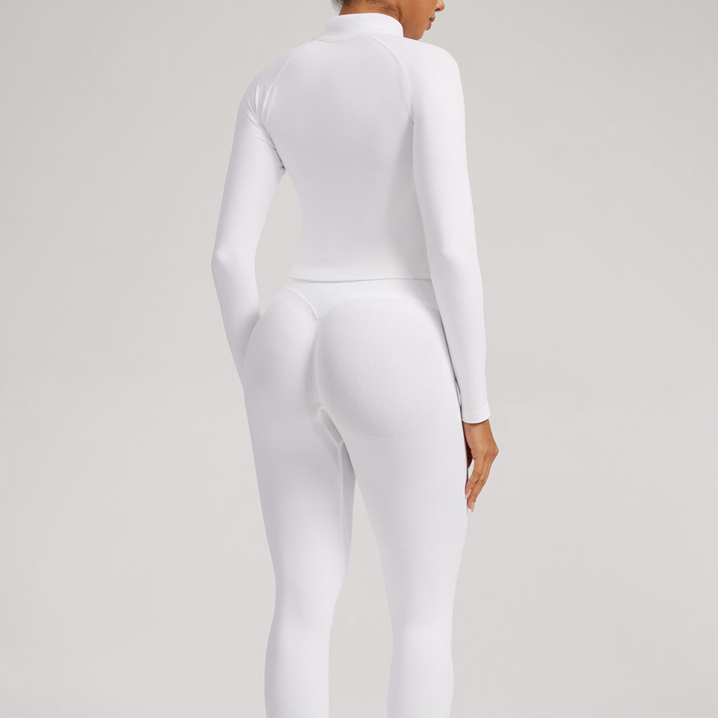 Seamless Zip Up Yoga Jacket Women Long Sleeve Workout Top