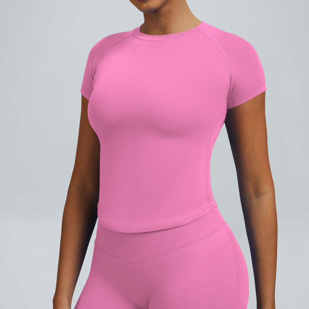 Women’s Slim Fit Seamless Workout T Shirt Short Sleeve Activewear