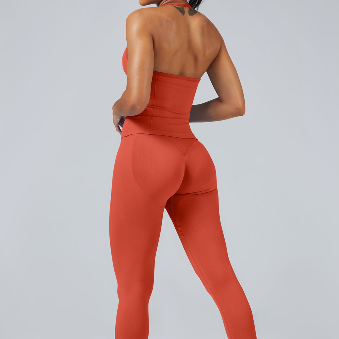 Seamless Halter Yoga Bra Tank with Chest Lift