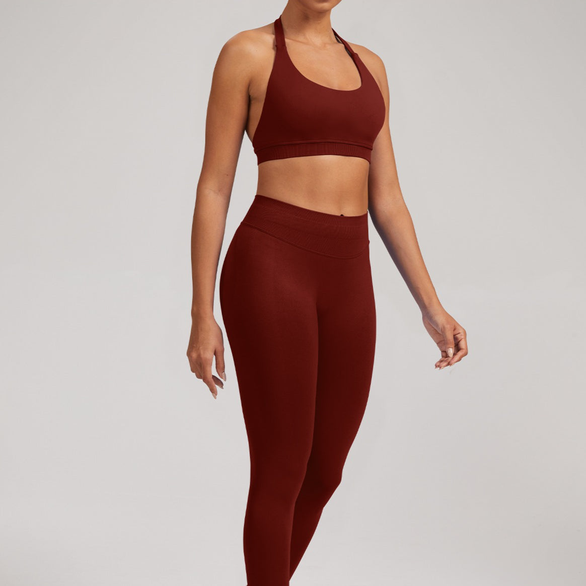 Backless Halter Sports Bra Women Seamless Fitness