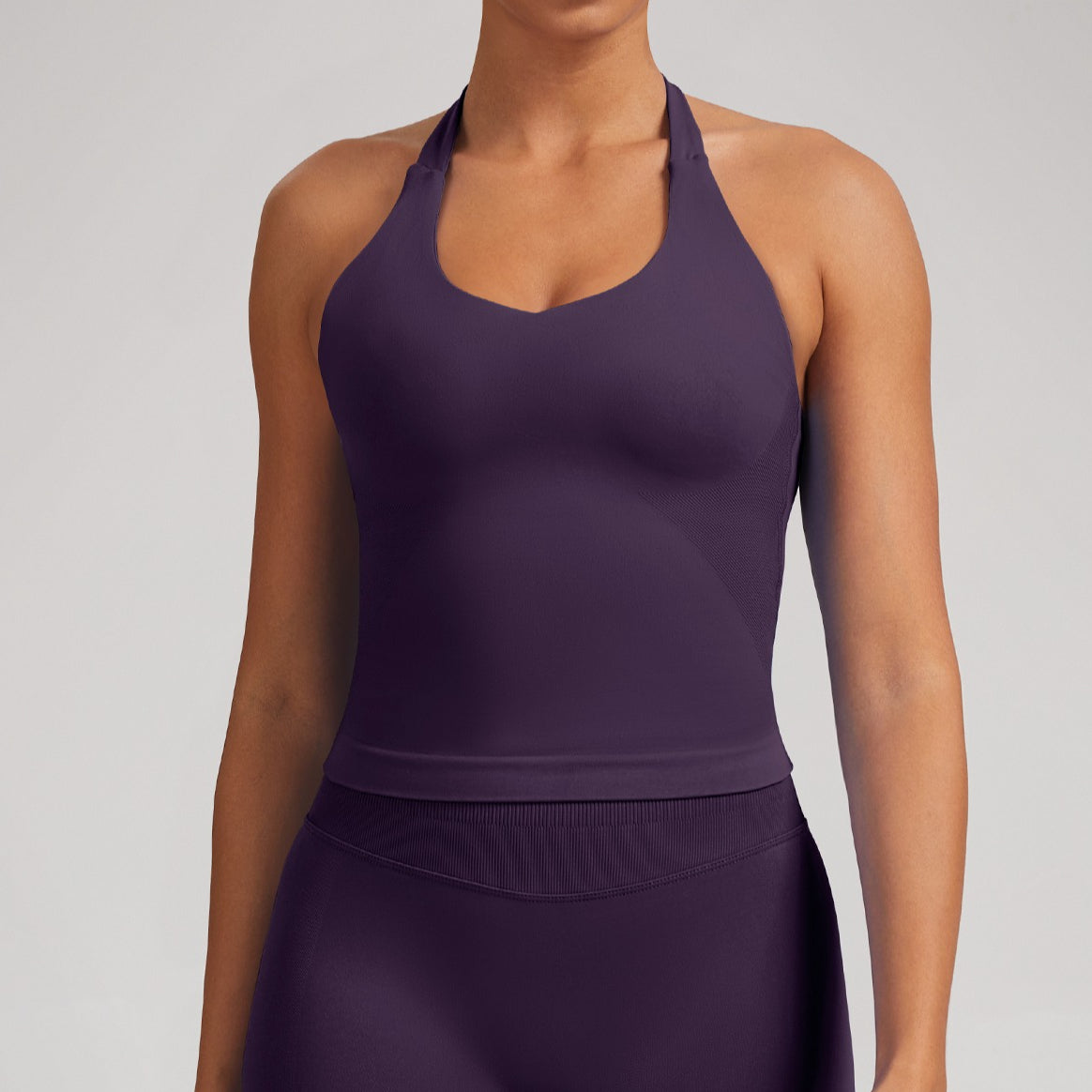 Built In Bra Seamless Sports Tank Top Women Gym Wear