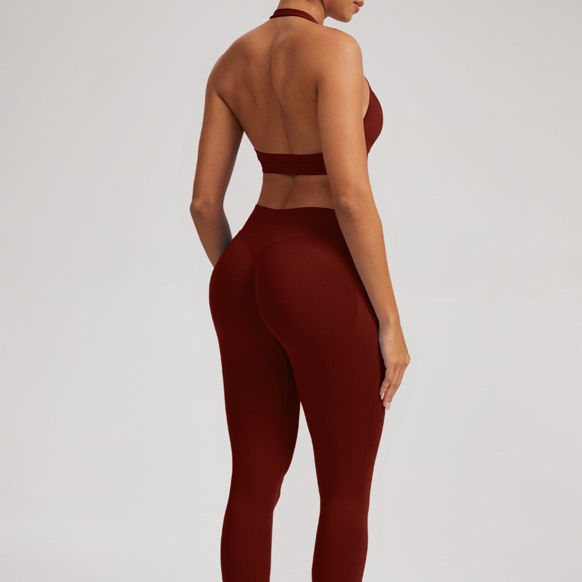 Backless Halter Sports Bra Women Seamless Fitness