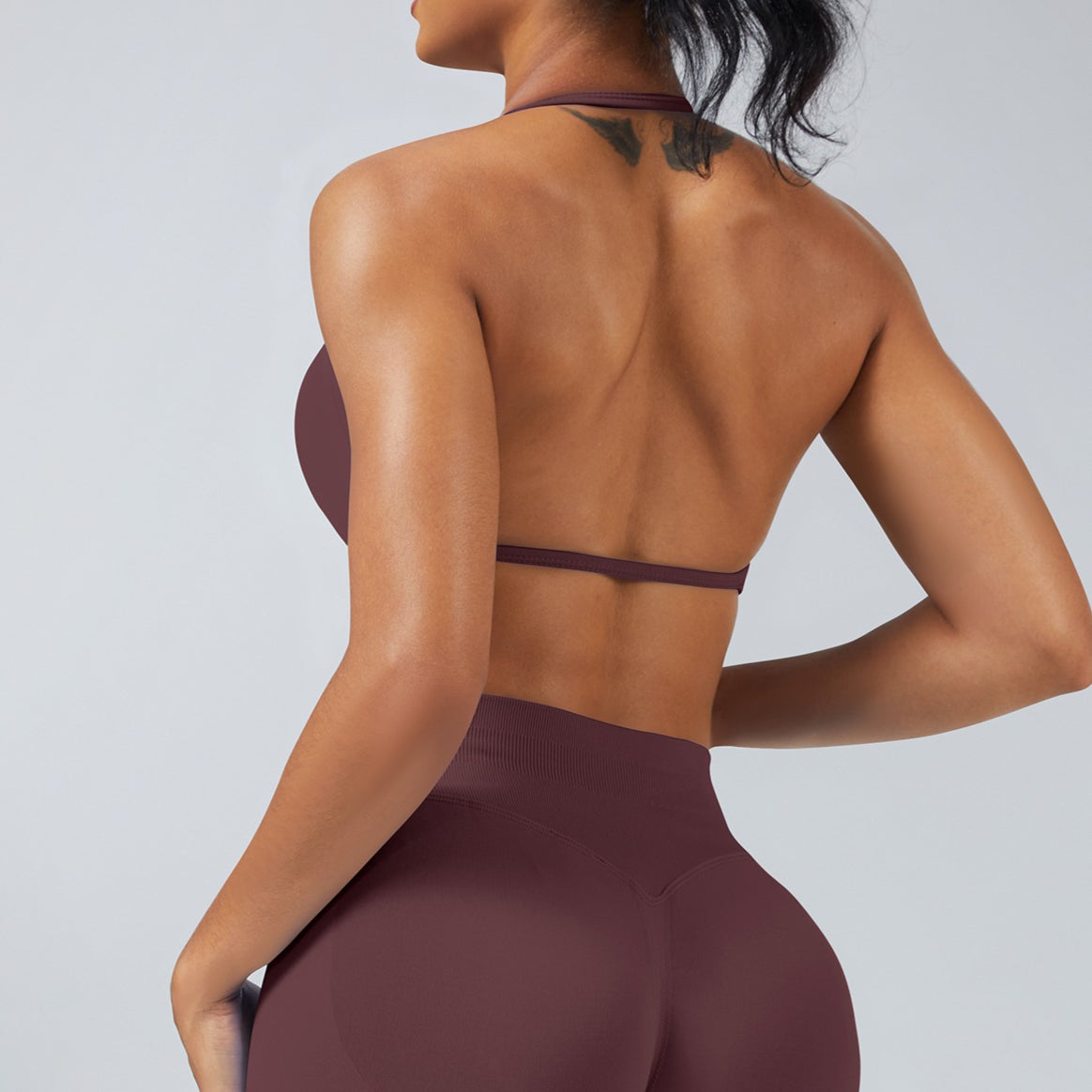 Halter Seamless Yoga Sports Bra Breathable Workout Top