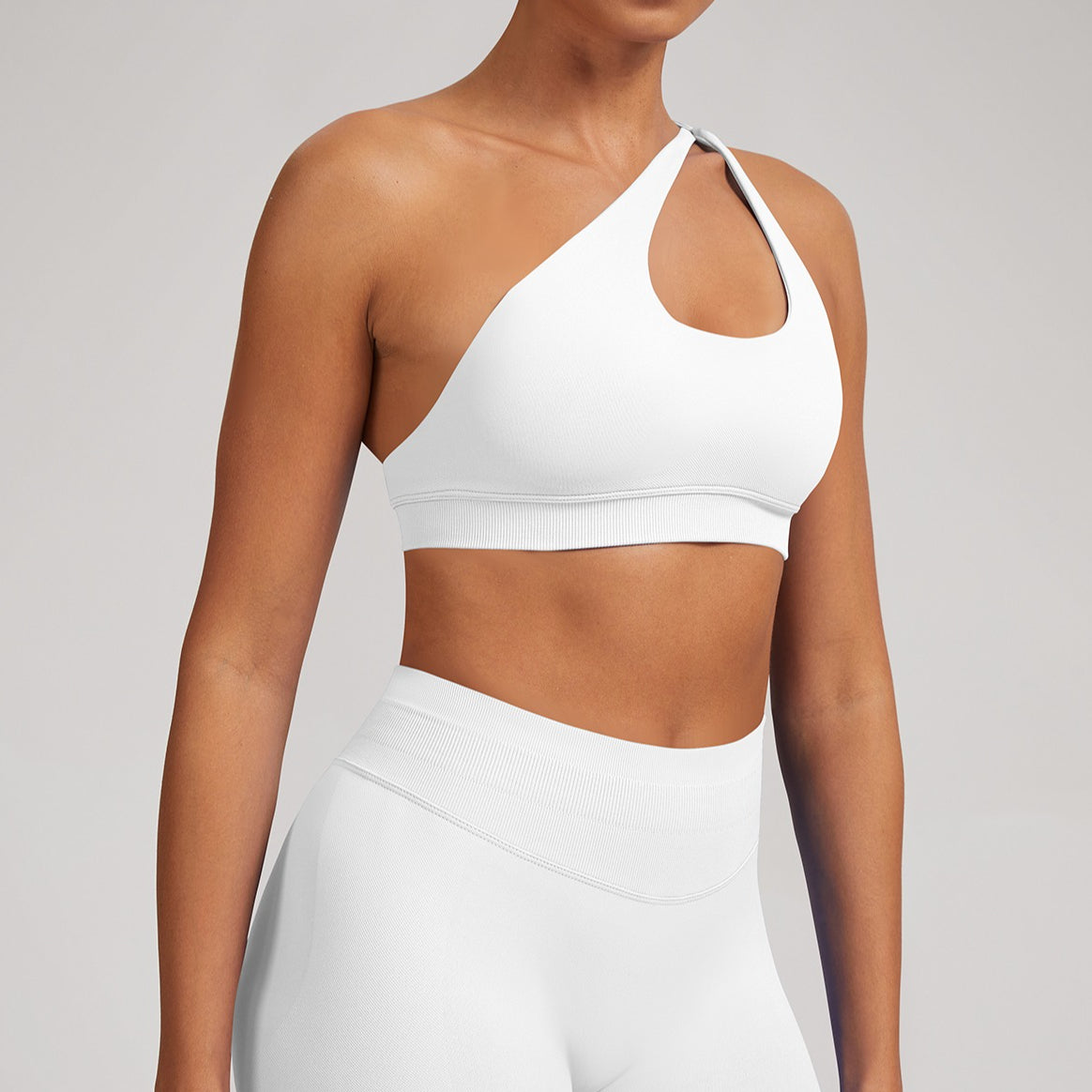 High Elastic One Shoulder Backless Sports Bra Seamless Yoga Bra